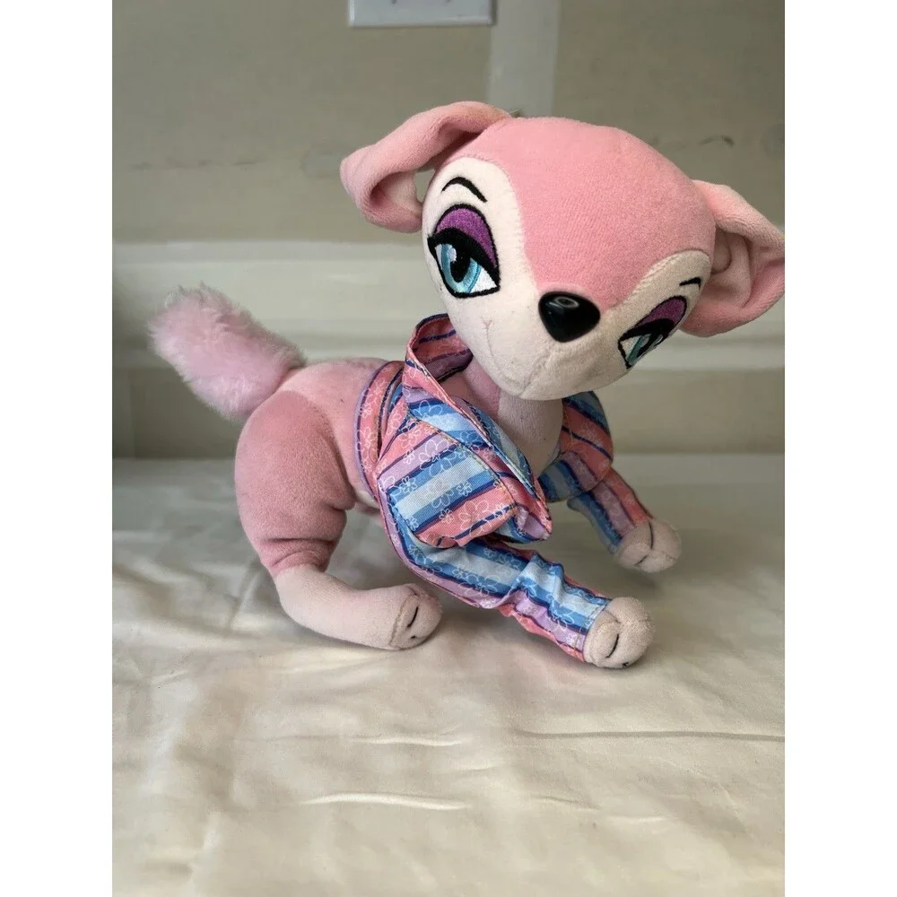 Bratz Petz Pink Chihuahua Plush Dog Embroidered Eyes Striped Shirt Y2K Toy Shae